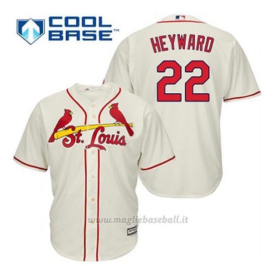 Maglia Baseball Uomo St. Louis Cardinals Jason Heyward 22 Crema Alterner Cool Base